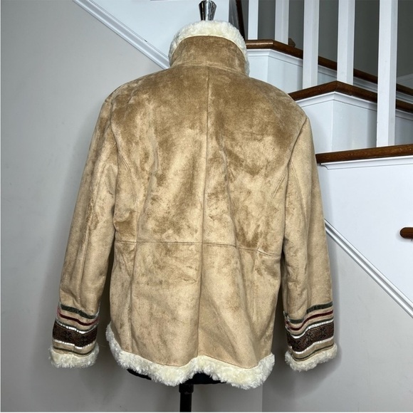 Coldwater Creek Faux Suede and Sherpa Winter Jacket - Picture 4 of 10
